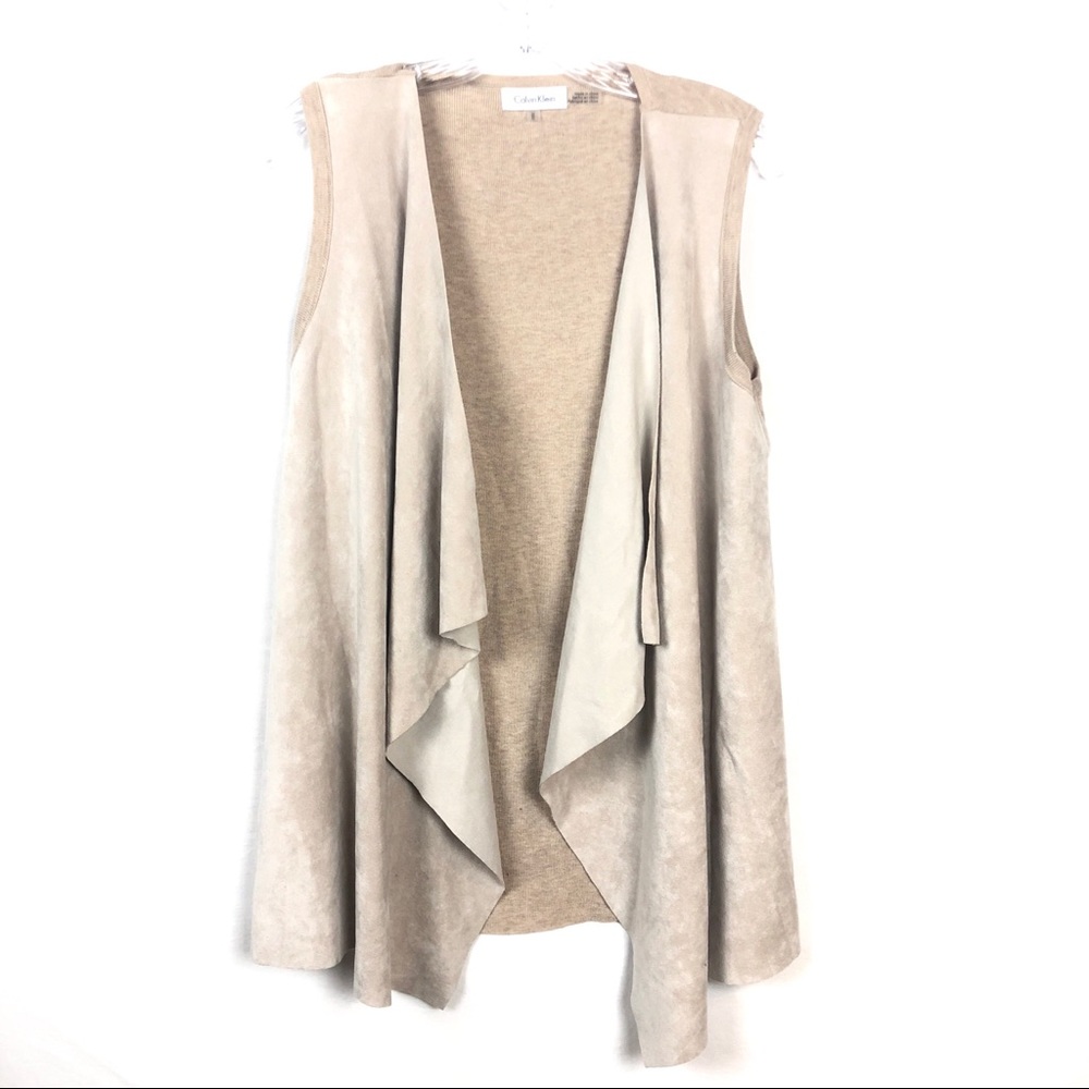 Calvin Klein Faux Suede Vest Cardigan